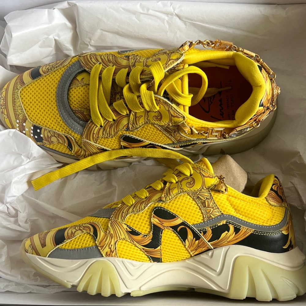 Versace Yellow and Black Sneakers